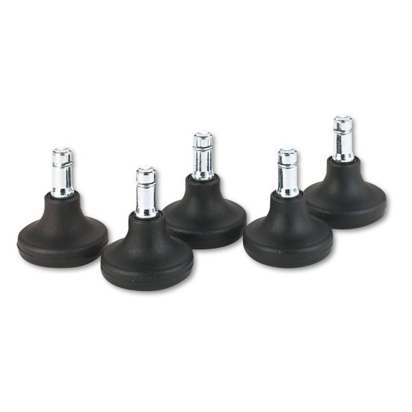 Low Profile Bell Glides, Grip Ring Type B Stem, 2  x 1.38  Glide, Matte Black, 5 Set Supply - Image 2