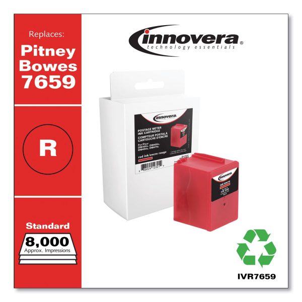 Compatible Red Postage Meter Ink, Replacement for 765-9 (7659), 8,000 Page-Yield Supply