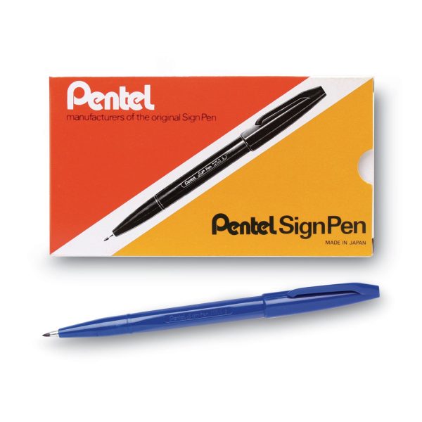 Sign Pen Fine Point Color Marker, Extra-Fine Bullet Tip, Blue, Dozen Sale