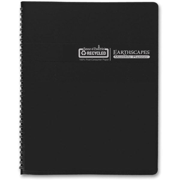 House of Doolittle Earthscapes Gardens Monthly Planner - Julian Dates - Monthly - 12 Month - January 2024 - December 2024 - 1 Month Double Page Layout - 7  x 10  Sheet Size - Wire Bound - Paper - Black Cover - 1 Each Hot on Sale - Image 2