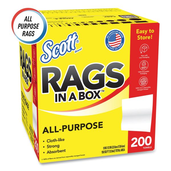 Rags in a Box, POP-UP Box, 12 x 9, White, 200 Box Hot on Sale - Image 3