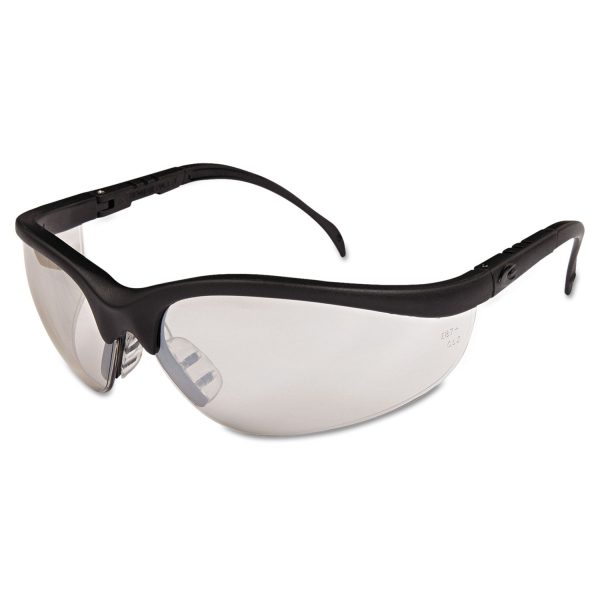 Klondike Safety Glasses, Black Matte Frame, Clear Mirror Lens, 12 Box Fashion