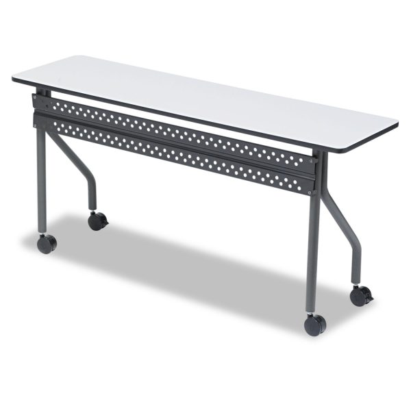 OfficeWorks Mobile Training Table, Rectangular, 60  x 18  x 29 , Gray Charcoal Supply