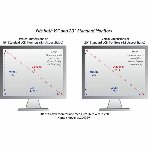 Kantek LCD Privacy Filter Clear - For 20 LCD Monitor - Scratch Resistant - Anti-glare - 1 Pack Discount - Image 2