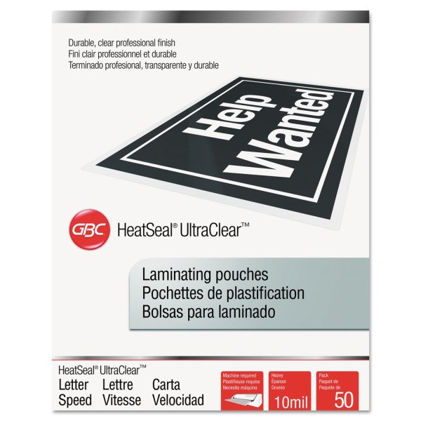 UltraClear Thermal Laminating Pouches, 10 mil, 9  x 11.5 , Gloss Clear, 50 Box Fashion - Image 2