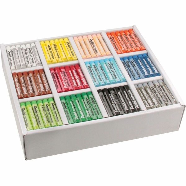 Pentel Arts Pentel Arts Oil Pastels - 2.4  Length - 0.4  Diameter - Black, Brown, Cobalt Blue, Gray, Green, Orange, White, Red, Pale Blue, Pale Orange, Lime Yellow, ... - 432   Box Discount - Image 2