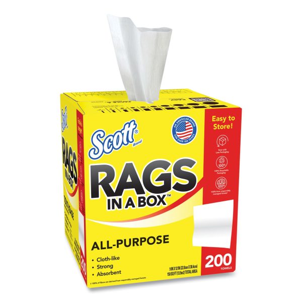 Rags in a Box, POP-UP Box, 12 x 9, White, 200 Box, 8 Boxes Carton Discount - Image 2
