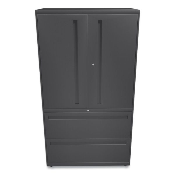 Brigade 700 Series Lateral File, Three-Shelf Enclosed Storage, 2 Legal Letter-Size File Drawers, Charcoal, 36  x 18  x 64.25 For Cheap - Image 2