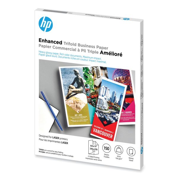 Laser Glossy Tri-Fold Brochure Paper, 97 Bright, 40 lb Bond Weight, 8.5 x 11, White, 150 Pack Hot on Sale - Image 2