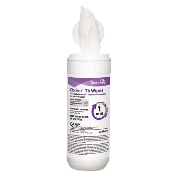 Oxivir TB Disinfectant Wipes, 7 x 6, White, 60 Canister, 12 Canisters Carton For Cheap - Image 2