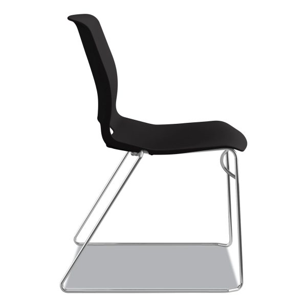 Motivate High-Density Stacking Chair, Supports Up to 300 lb, 17.75  Seat Height, Onyx Seat, Black Back, Chrome Base, 4 Carton Hot on Sale - Image 4