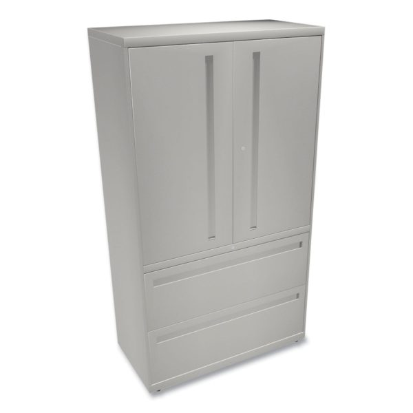 Brigade 700 Series Lateral File, Three-Shelf Enclosed Storage, 2 Legal Letter-Size File Drawers, Gray, 36  x 18  x 64.25 Supply - Image 3