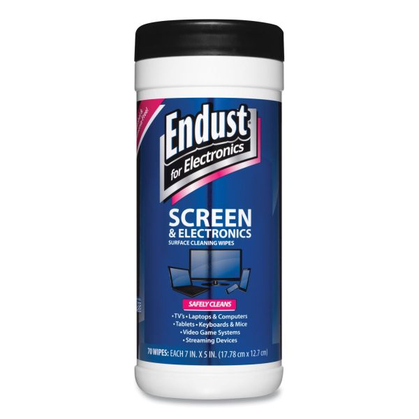 Antistatic Cleaning Wipes, Premoistened, 5 x 7, Clean Scent, White, 70 Canister Fashion