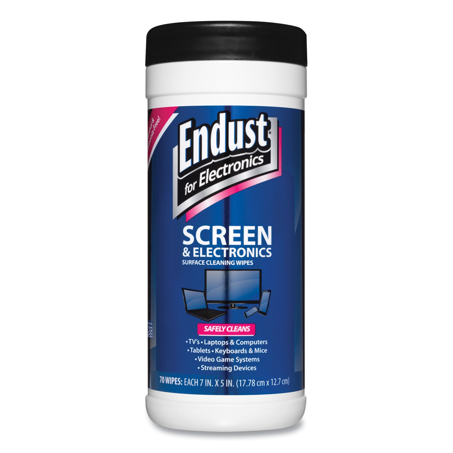 Antistatic Cleaning Wipes, Premoistened, 5 x 7, Clean Scent, White, 70 Canister Fashion