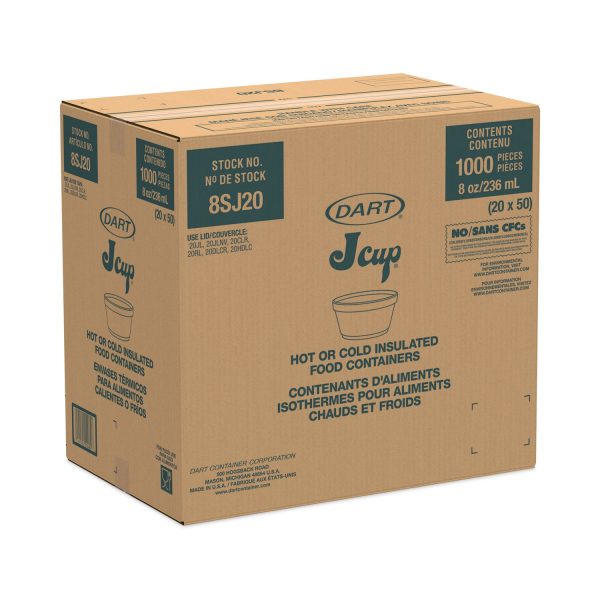 Foam Container, Extra Squat, 8 oz, White, 1,000 Carton For Discount - Image 3