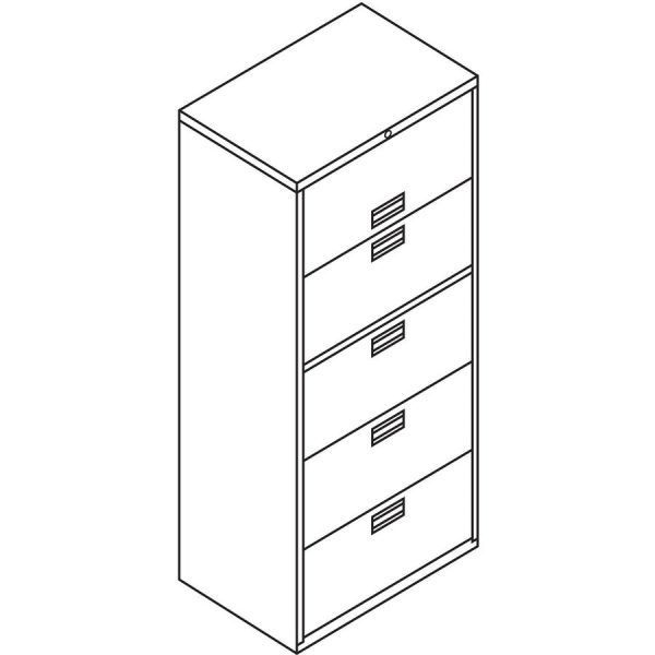 HON Brigade 600 H675 Lateral File - 30  x 18 67  - 5 Drawer(s) - Finish: Charcoal Fashion - Image 2