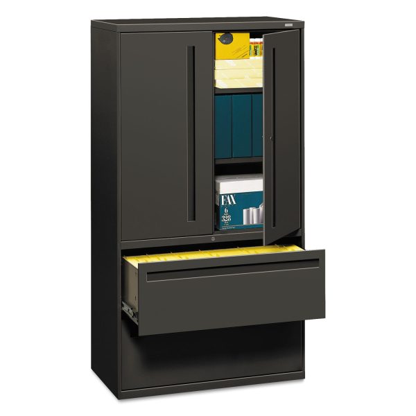 Brigade 700 Series Lateral File, Three-Shelf Enclosed Storage, 2 Legal Letter-Size File Drawers, Charcoal, 36  x 18  x 64.25 For Cheap