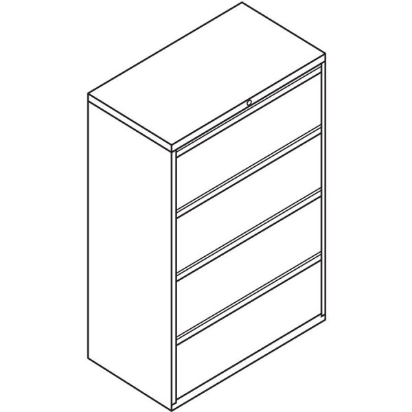 HON Brigade 800 H884 Lateral File - 36  x 18 53.3  - 4 Drawer(s) - Finish: Light Gray For Cheap - Image 2