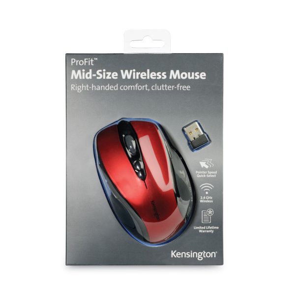 Pro Fit Mid-Size Wireless Mouse, 2.4 GHz Frequency 30 ft Wireless Range, Right Hand Use, Ruby Red on Sale - Image 5