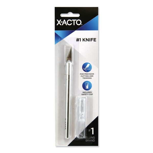 No. 1 Z-Series Precision Utility Knife with Replaceable Steel Blade, Safety Cap, Silver For Cheap
