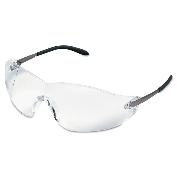 Blackjack Wraparound Safety Glasses, Chrome Plastic Frame, Clear Lens, 12 Box Online Sale - Image 2