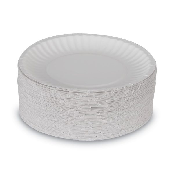 Clay Coated Paper Plates, 6  dia, White, 100 Pack Online Hot Sale - Image 3
