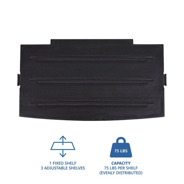 Rough n Ready Storage Cabinet, Three-Shelf, 33w x 18d x 66h, Black Sale - Image 4