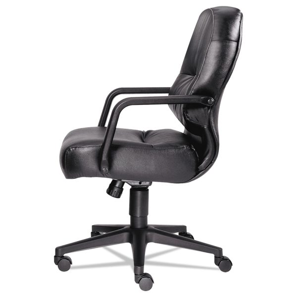 Pillow-Soft 2090 Series Leather Managerial Mid-Back Swivel Tilt Chair, Supports 300 lb, 16.75  to 21.25  Seat Height, Black Online Hot Sale - Image 3