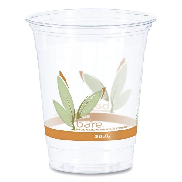 Bare Eco-Forward RPET Cold Cups, ProPlanet Seal, 12 oz to 14 oz, Leaf Design, Clear, Squat, 50 Pack, 20 Packs Carton Online Sale
