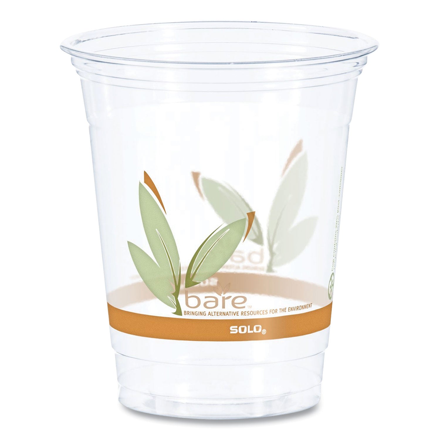 Bare Eco-Forward RPET Cold Cups, ProPlanet Seal, 12 oz to 14 oz, Leaf Design, Clear, Squat, 50 Pack, 20 Packs Carton Online Sale