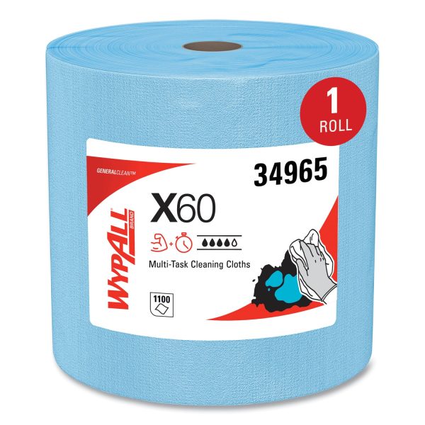 General Clean X60 Cloths, Jumbo Roll, 12.5 x 13.4, Blue, 1,100 Roll Discount - Image 3