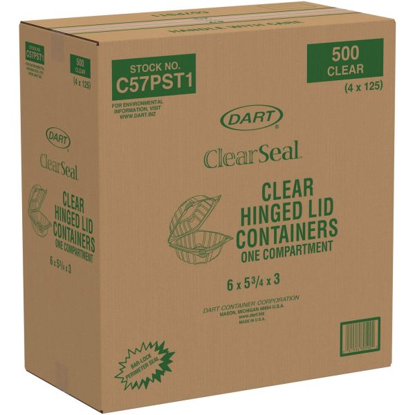 ClearSeal Hinged-Lid Plastic Containers, 5.8 x 6 x 3, Clear, Plastic, 125 Pack, 4 Packs Carton on Sale - Image 4