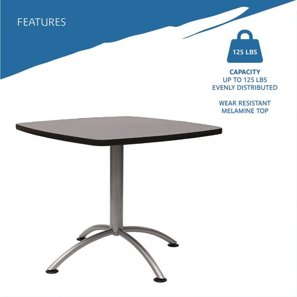 CafeWorks Cafe-Height Table, Square, 36  x 36  x 30 , Graphite Granite Silver Online now - Image 4
