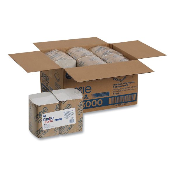 Interfold Napkin Refills, 2 Ply, 6 1 2x9 7 8, White, 500 Pk, 6 Pack Ctn For Sale - Image 4