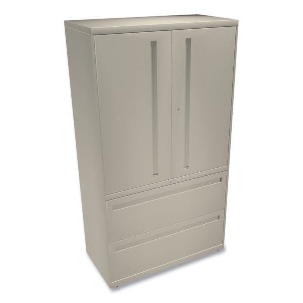 Brigade 700 Series Lateral File, Three-Shelf Enclosed Storage, 2 Legal Letter-Size File Drawers, Putty, 36  x 18  x 64.25 Supply - Image 3