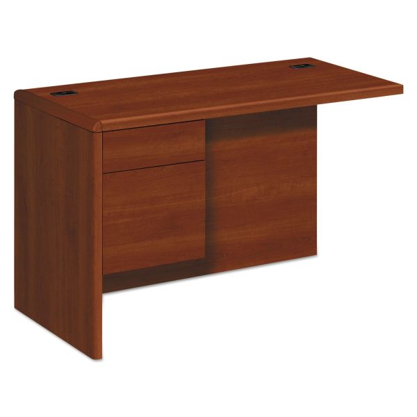 10700  L  Workstation Return, Left 3 4 Pedestal, 48w x 24d x 29.5h, Cognac on Sale