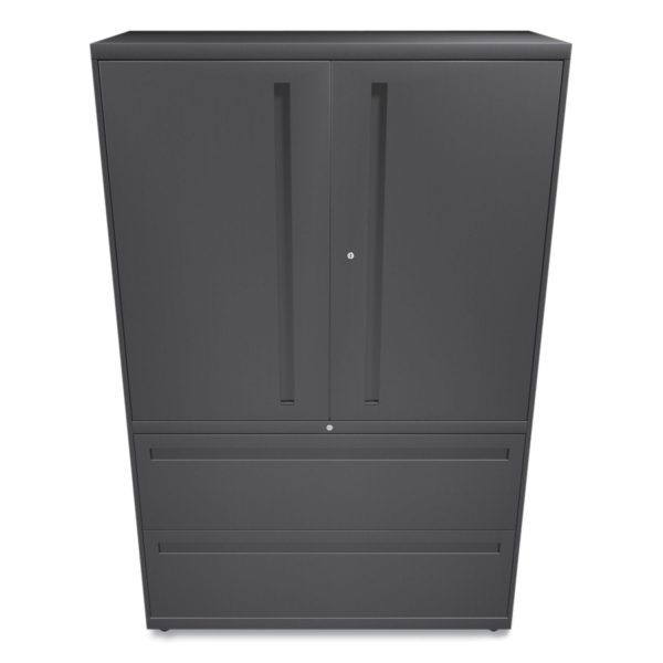 Brigade 700 Series Lateral File, Three-Shelf Enclosed Storage, 2 Legal Letter-Size File Drawers, Charcoal, 42  x 18  x 64.25 Online Sale - Image 2