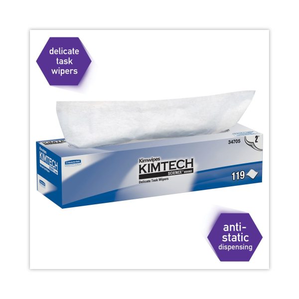 Kimwipes Delicate Task Wipers, 2-Ply, 11.8 x 11.8, Unscented, White, 120 Box, 15 Boxes Carton Discount - Image 2