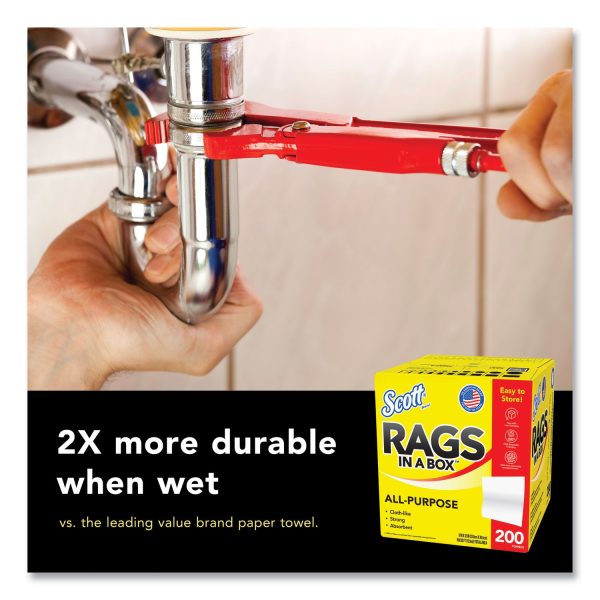 Rags in a Box, POP-UP Box, 12 x 9, White, 200 Box Hot on Sale - Image 4