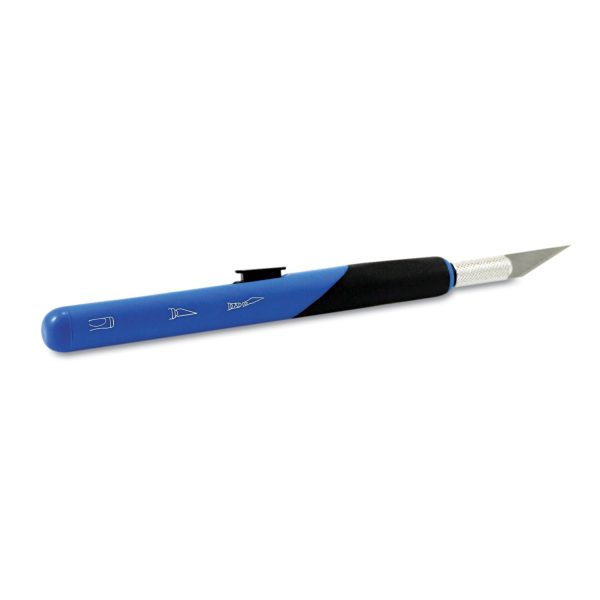 Retract-A-Blade Knife, #11 Blade, 5.25  Plastic Handle, Blue Black Online - Image 3