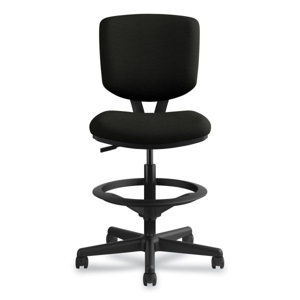 Volt Series Leather Adjustable Task Stool, Supports Up to 275 lb, 22.88  to 32.38  Seat Height, Black Online - Image 2