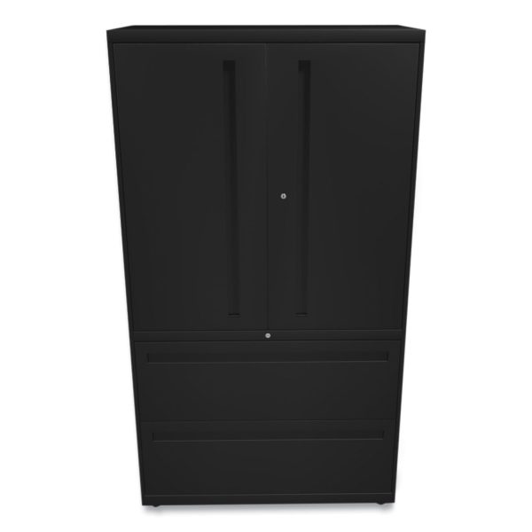 Brigade 700 Series Lateral File, Three-Shelf Enclosed Storage, 2 Legal Letter-Size File Drawers, Black, 36  x 18  x 64.25 Cheap - Image 2