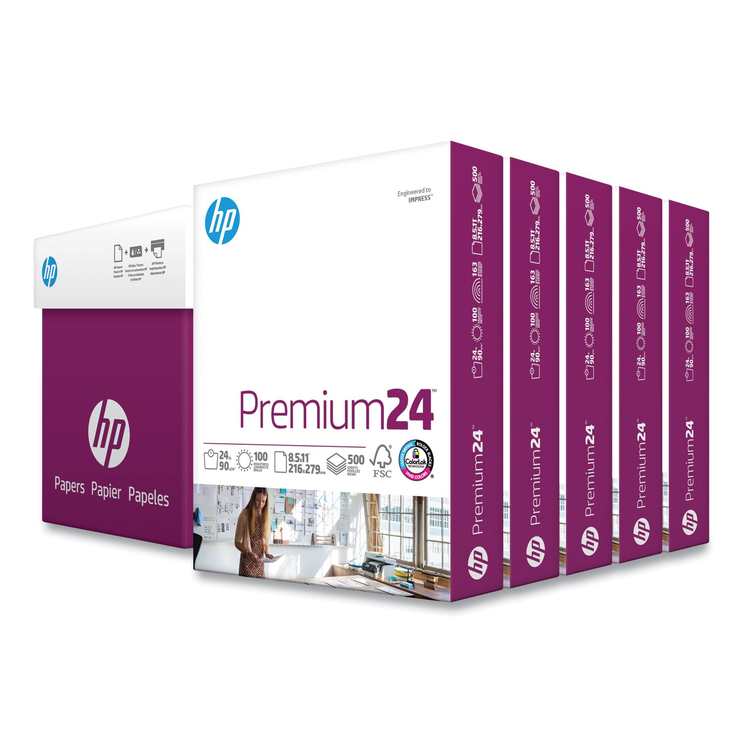Premium24 Paper, 98 Bright, 24 lb Bond Weight, 8.5 x 11, Ultra White, 500 Sheets Ream, 5 Reams Carton Discount