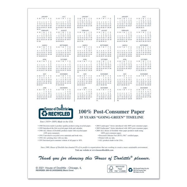 Recycled Ruled 14-Month Planner with Leatherette Cover, 11 x 8.5, Black Cover, 14-Month (Dec to Jan): 2023 to 2025 Online Sale - Image 4