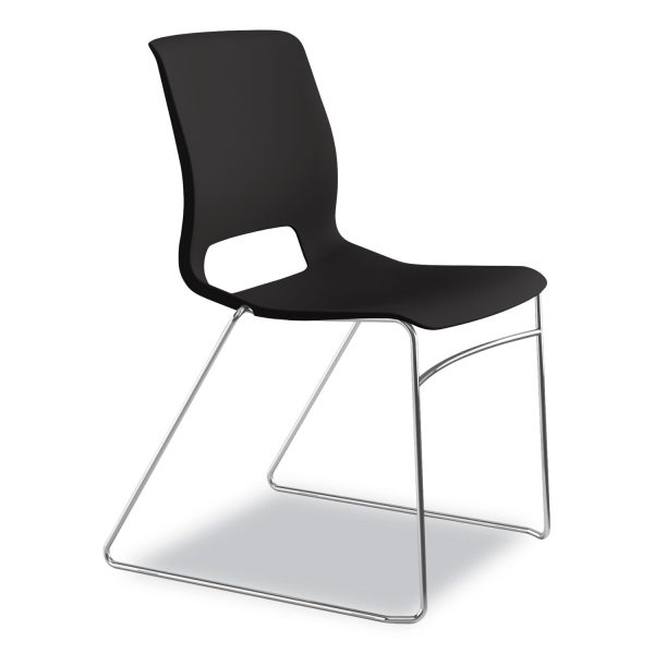 Motivate High-Density Stacking Chair, Supports Up to 300 lb, 17.75  Seat Height, Onyx Seat, Black Back, Chrome Base, 4 Carton Hot on Sale - Image 2