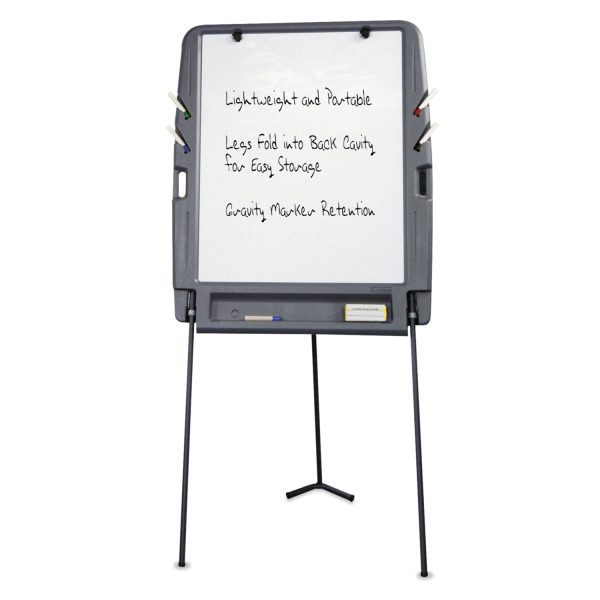 Ingenuity Portable Flipchart Easel with Dry Erase Surface, 35 x 30, 73  Tall Easel, Charcoal Polyethylene Frame Online Hot Sale - Image 2
