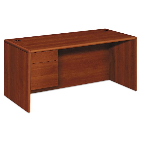 10700 Series  L  Workstation Desk with Three-Quarter Height Pedestal on Left, 66  x 30  x 29.5 , Cognac Sale