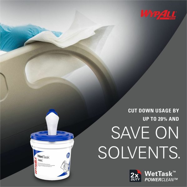 Wypall PowerClean WetTask Wipers for Disinfectants, Sanitizers & Solvents - 12  x 6  - 140 Sheets Roll - White - Hydroknit - Disinfectant - 1 Rolls Per Bucket - 6   Carton For Discount - Image 4