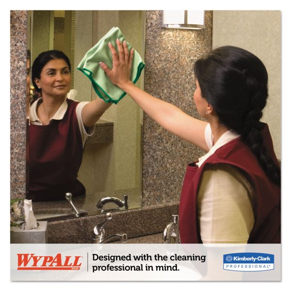 Microfiber Cloths, Reusable, 15.75 x 15.75, Green, 24 Carton For Sale - Image 3