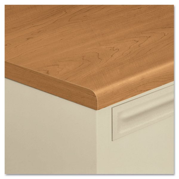 38000 Series Left Pedestal Desk, 72  x 36  x 29.5 , Harvest Putty For Sale - Image 2